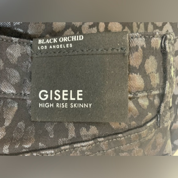 NWT Revolve Black Orchid Coated Leopard Skinny in Cat's Meow, size 25 (R) - Picture 6 of 12